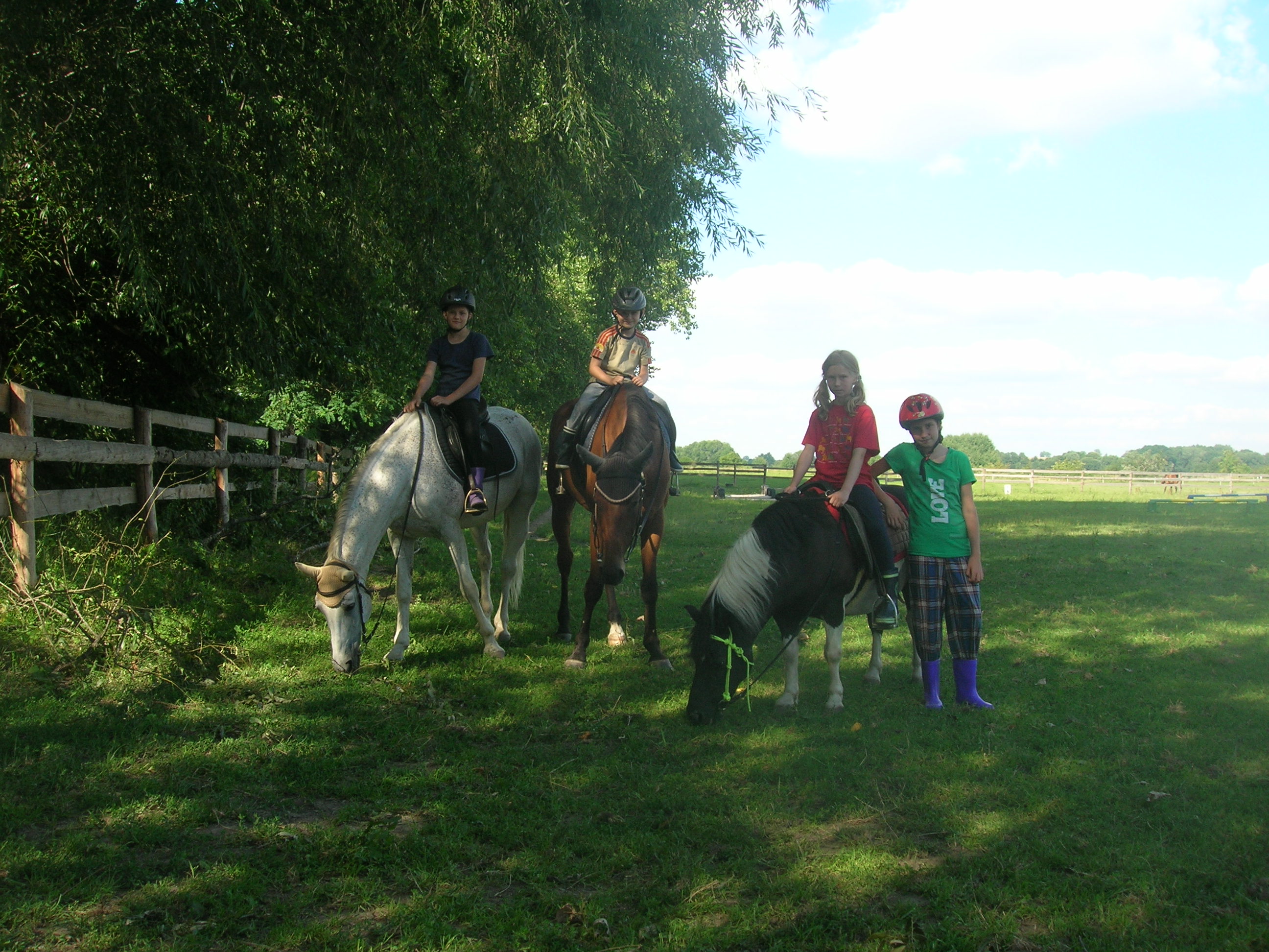 Děti a koně.